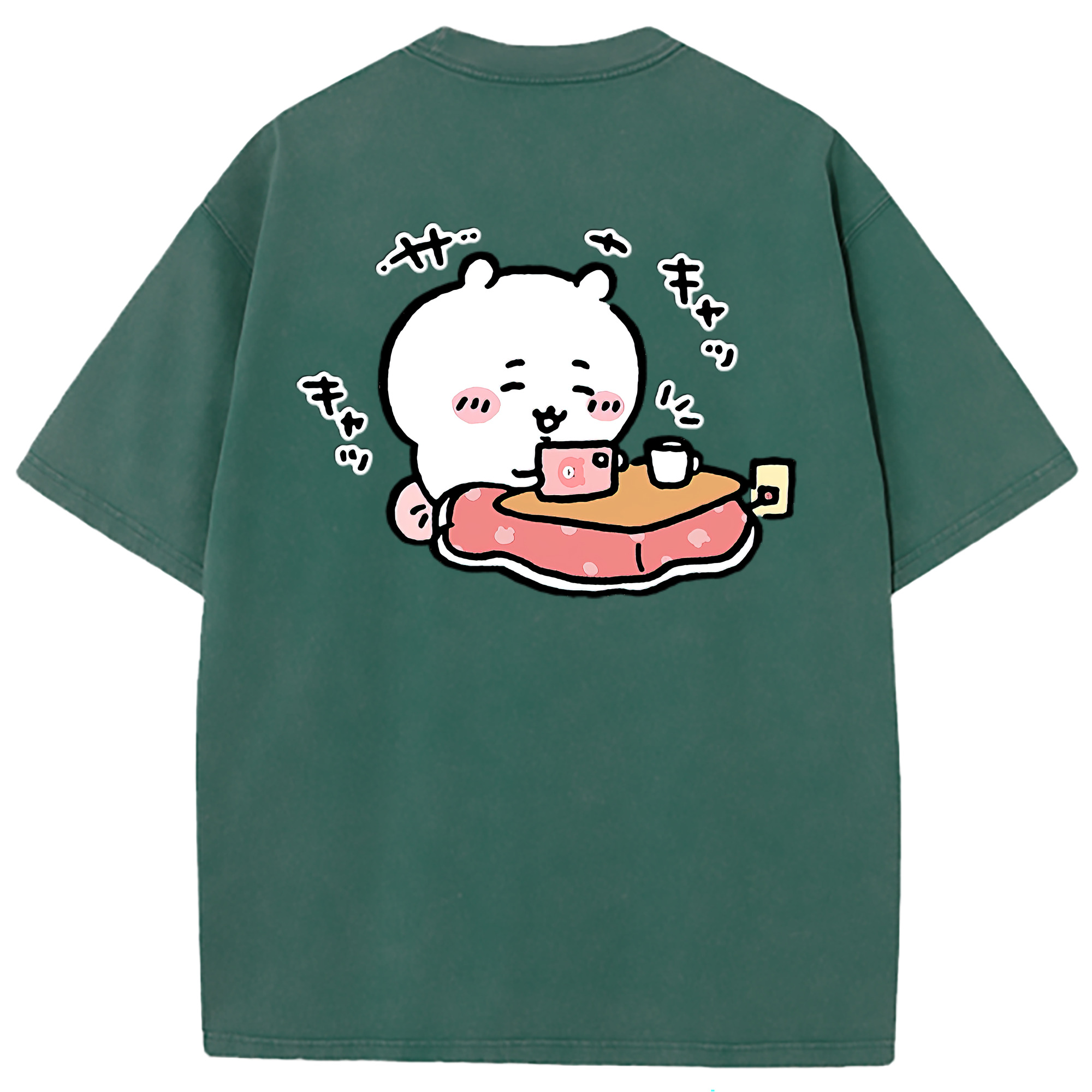 （画像用） ちいかわ ちいかわ Chii-kawa chiikawa 綿100% ヴィンテージ風 半袖Tシャツ（背面プリント）